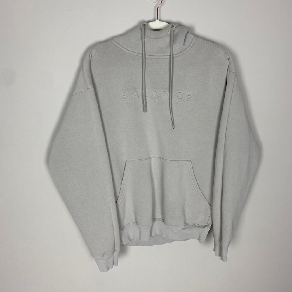 Balance Athletica Mens Verse Hoodie Size Medium Lucid Grey‎ FLAW